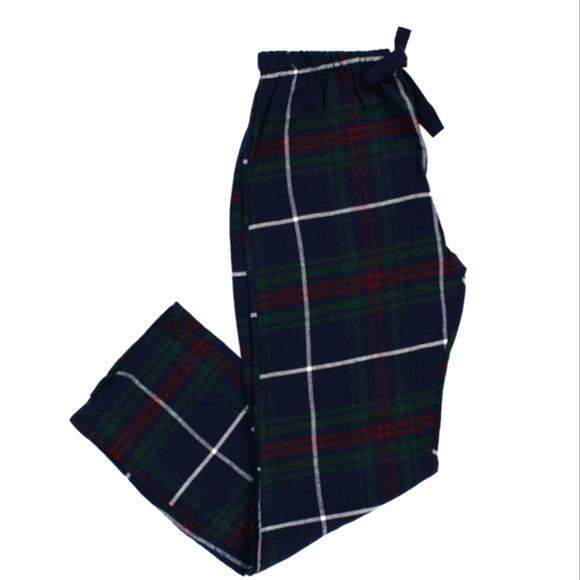 Navy Plaid Flannel Lounge Pants - Picture 1 of 2
